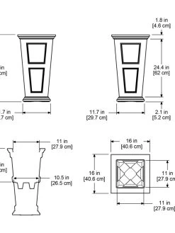 Fairfield Self-Watering Tall Patio Planters, 28” -Gardening Sales Store 39342 15V tif