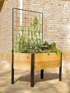 Elevated Planter Box And Space-Maker Pivoting Trellis Set, 2' X 4' -Gardening Sales Store 8590247 550 tif