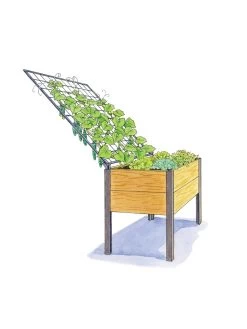 Elevated Planter Box And Space-Maker Pivoting Trellis Set, 2' X 4' -Gardening Sales Store 8590247 SMTrellis 4ft tif