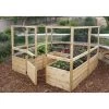 Garden In A Box Cedar Raised Bed With Deer Fence, 8' X 8'