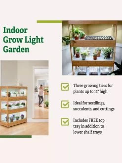 Bamboo LED Grow Light Garden For Succulents And Seeds -Gardening Sales Store 8598084 5