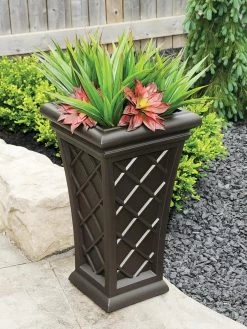 Carolina Self-Watering Tall Planter, 28" -Gardening Sales Store 8598645 03V tif
