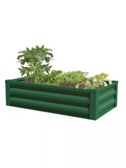 Powder-Coated Metal Raised Garden Bed, 24" X 48" 7 Powder-Coated Metal Raised Garden Bed, 24" X 48" -Gardening Sales Store 8599393 02V powder coated metal raised garden bed 24x49 forest green