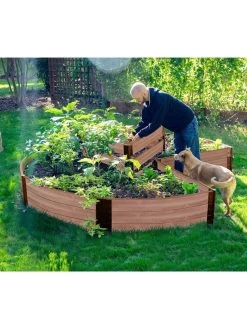 Classic Sienna Circle Keyhole Garden With 2" Boards -Gardening Sales Store 8599402 02v