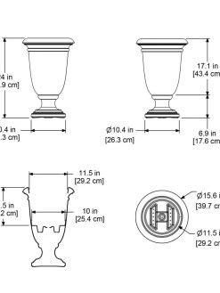 Ellington Self-Watering Urn Planter, 24" -Gardening Sales Store 8600110 11V tif