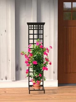 Mission-Style Planter Stand With Trellis -Gardening Sales Store 8600111 01V tif