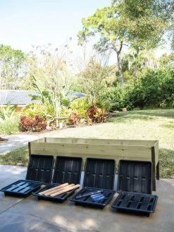 Self-Watering Eco-Stained Elevated Planter Box, 2' X 8' -Gardening Sales Store 8608968 8937 tif