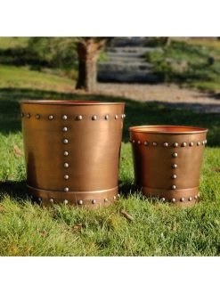 Riveted Planters, Set Of 2 11 Riveted Planters, Set Of 2 -Gardening Sales Store 8610032 05v