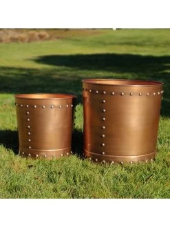 Riveted Planters, Set Of 2 12 Riveted Planters, Set Of 2 -Gardening Sales Store 8610081 03v