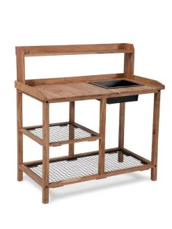 Dynamic Acacia Potting Bench With Soil Reservoir -Gardening Sales Store 8611009 001