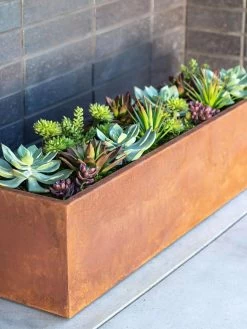 Veradek Metallic Series Corten Steel Window Box Planter, 36" -Gardening Sales Store 8611609 02V tif