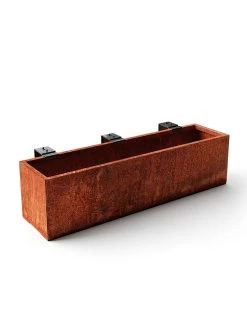 Veradek Metallic Series Corten Steel Railing Planters -Gardening Sales Store 8611611 05v