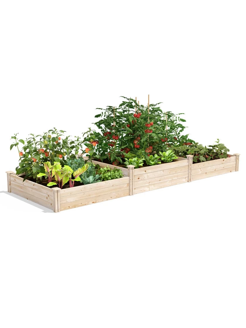 Tall 2-Tier Pine Raised Garden Bed, 4'x12' 1 Tall 2-Tier Pine Raised Garden Bed, 4'x12'