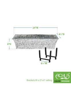 Achla Designs Handrail Flowerbox Bracket Kit For Rail -Gardening Sales Store 8612884 02v