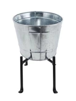 Achla Designs Mini Oval Galvanized Tub With Folding Stand -Gardening Sales Store 8612906 05v