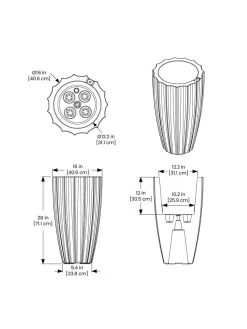 Sedona Tall Planter, 28" Height -Gardening Sales Store 8613525 10V 3 4