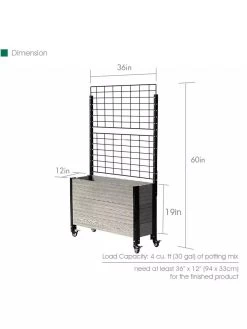 Mobile Deep Trough Planter With Trellis 9 Mobile Deep Trough Planter With Trellis -Gardening Sales Store 8614265 04V 3 4