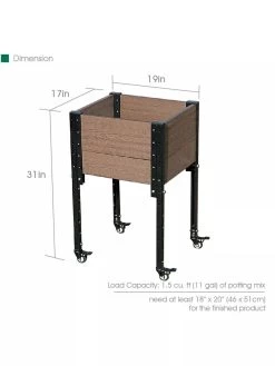 Mobile Elevated Corner Planter -Gardening Sales Store 8614267 03V 3 4
