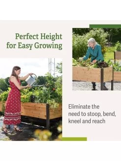 Self-Watering Eco-Stained Elevated Planter Box, 2' X 8' -Gardening Sales Store b00eow8fhu raisedbed benefits 3