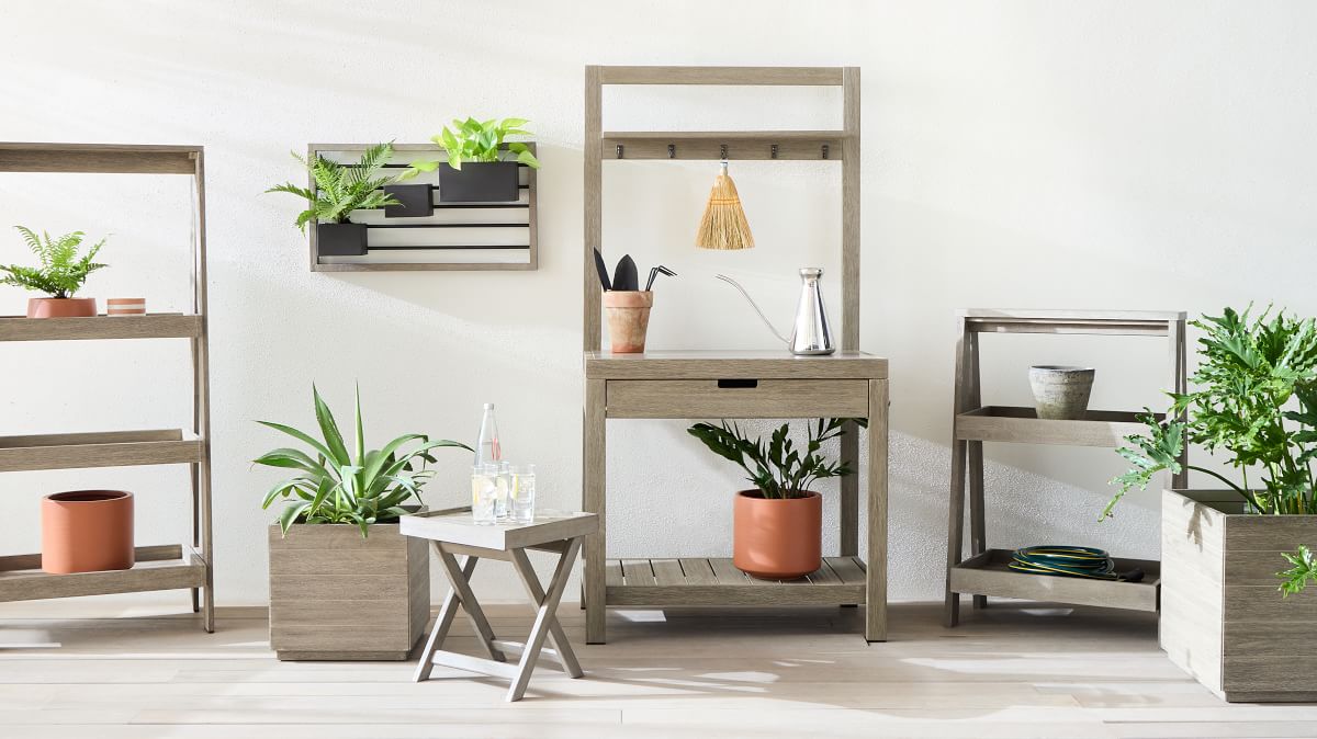 Gardening Sales Store -Gardening Sales Store portside wood 2 tier plant stand tray table fwh